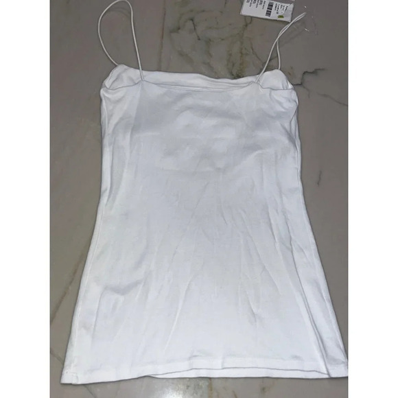 ENZA COSTA Supima Cotton Essential Strappy Tank in White XSmall Womens - Picture 5 of 12